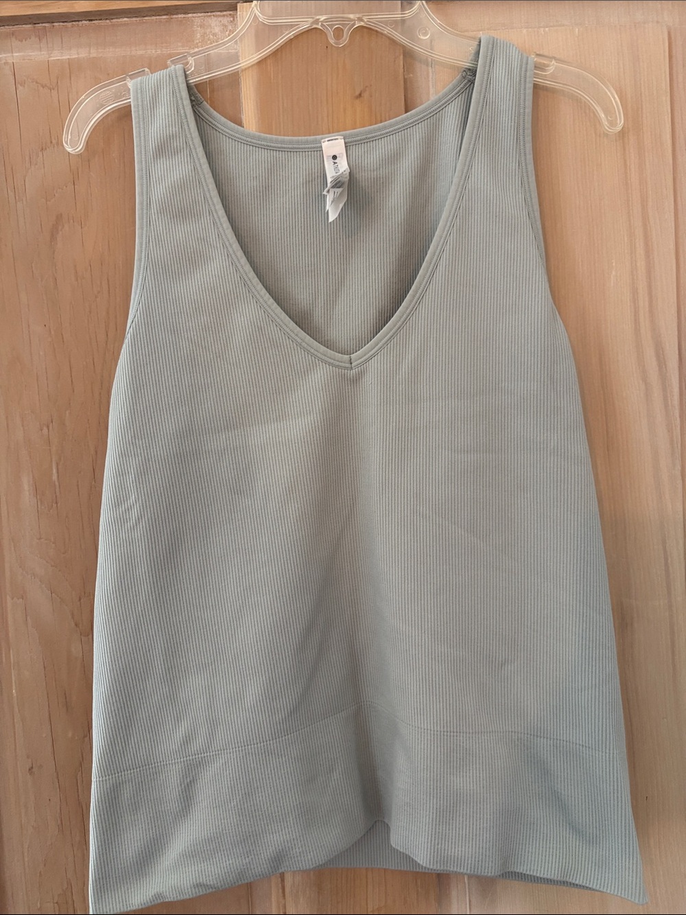 Athleta Aurora Ribbed V-Neck Tank Top - Sage